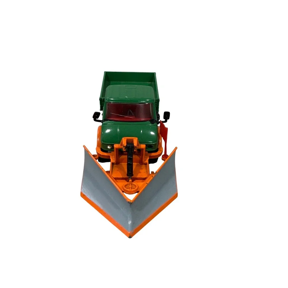 VTG Corgi Toys Unimog 406 Snow Plough Green Orange Diecast Truck Great Britain